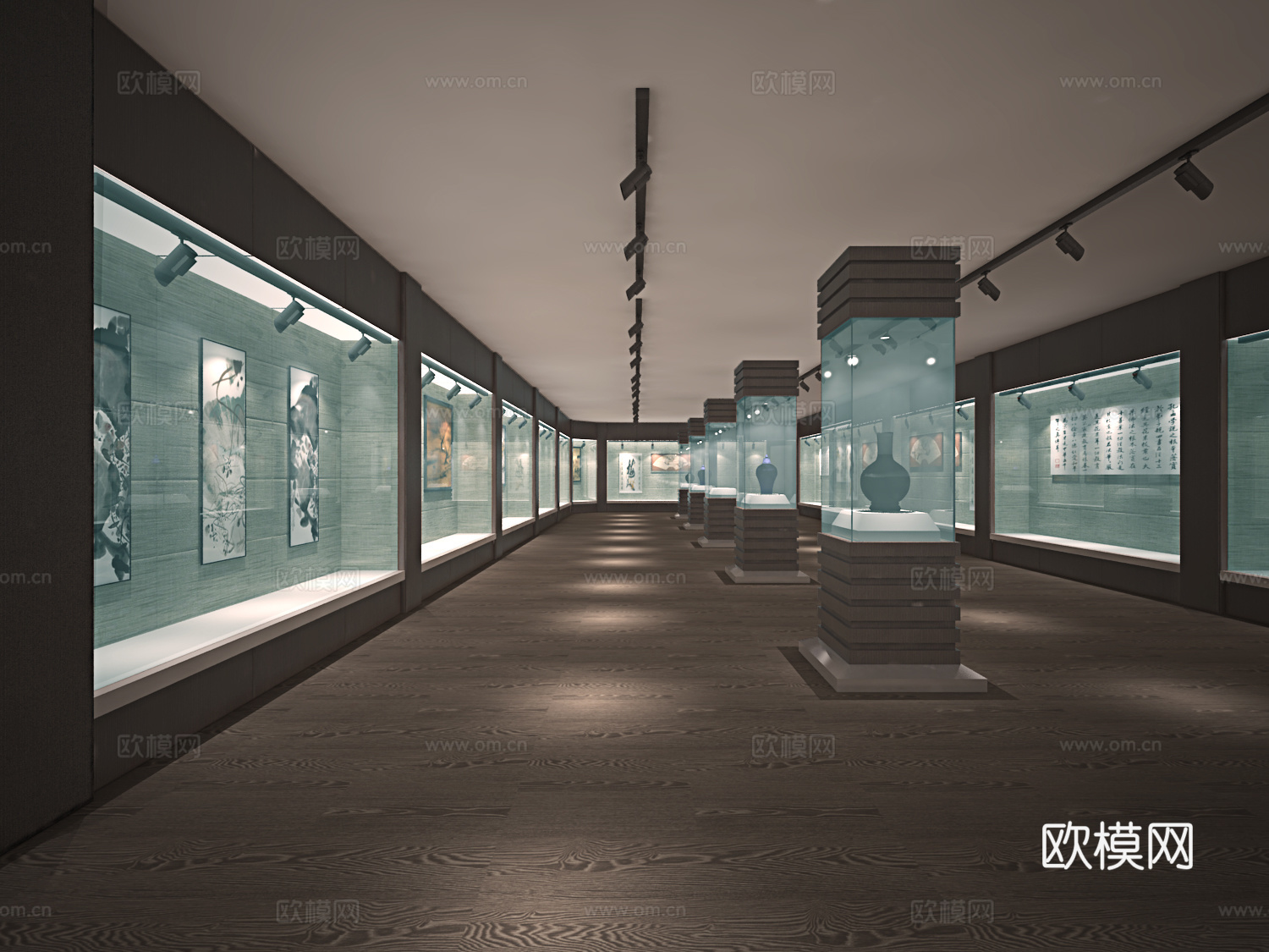 现代书画文物展厅3d模型