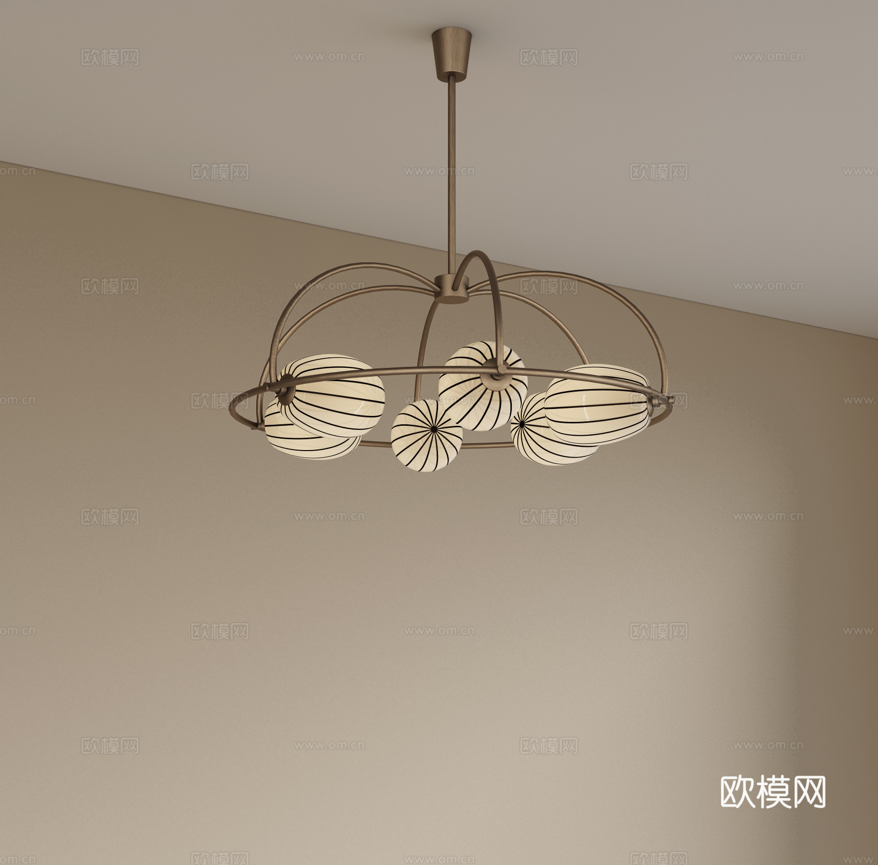 现代餐厅吊灯 复古吊灯 多头吊灯 轻奢吊灯 金属吊灯3d模型