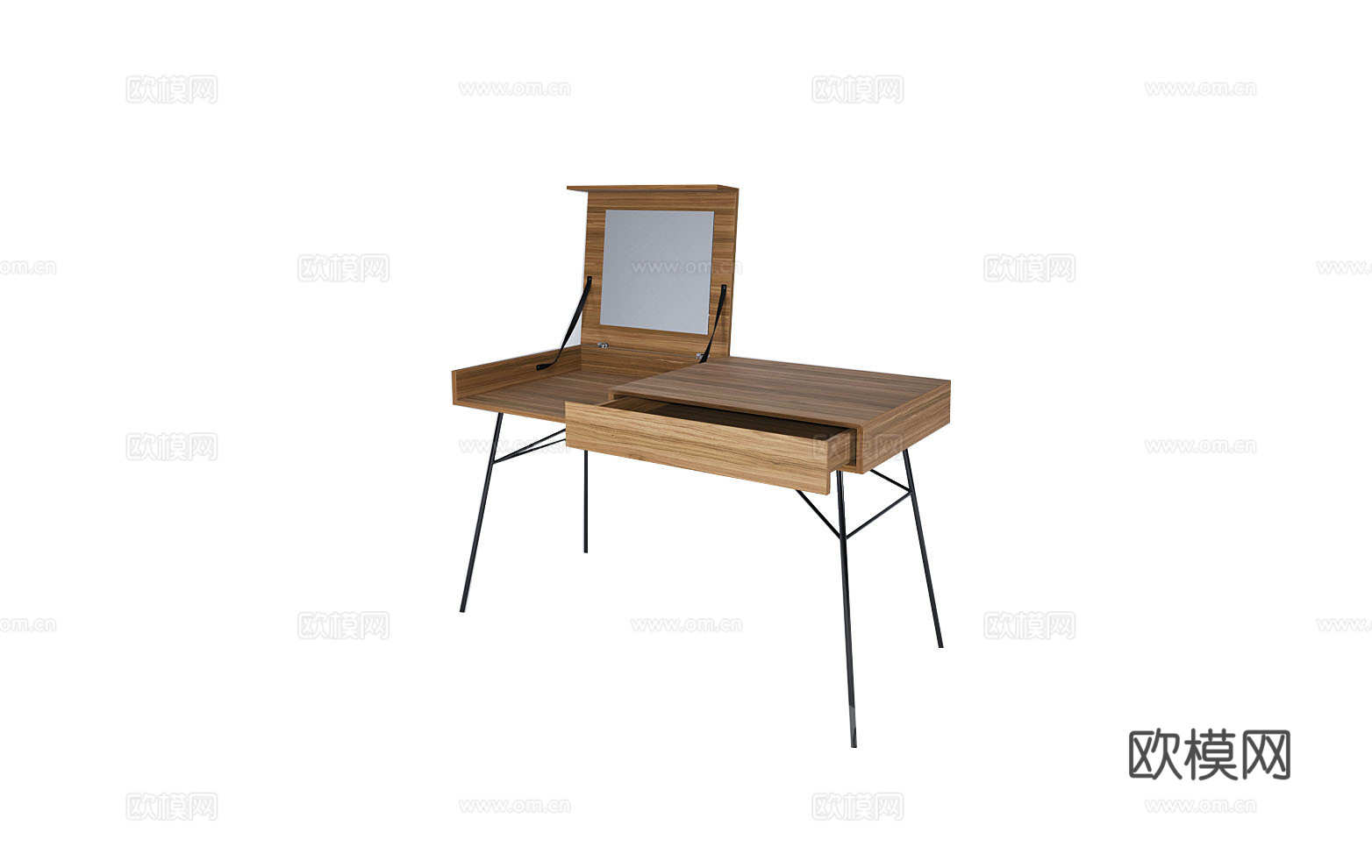 ligne roset 原木梳妆台3d模型下载（渲染图1）