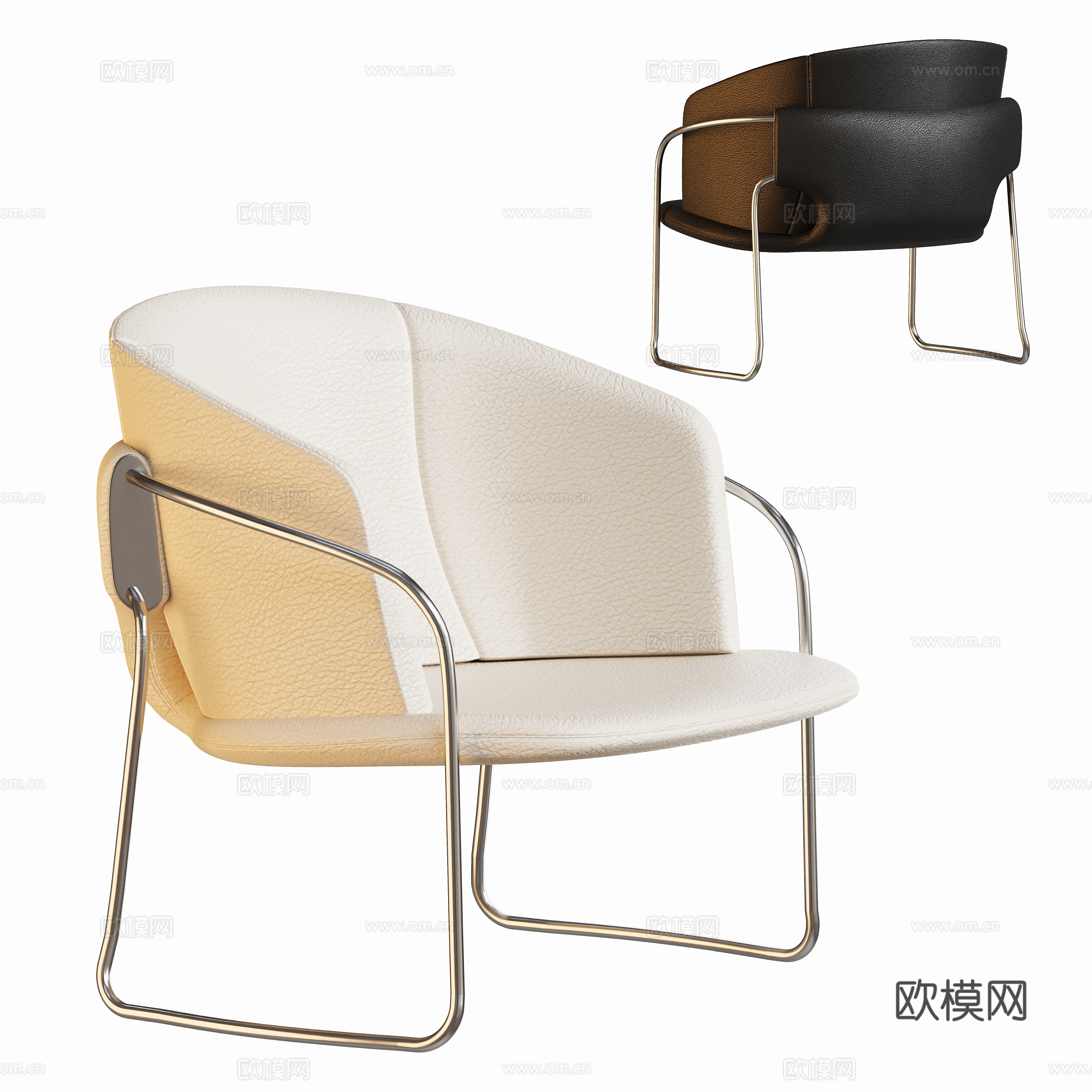 现代金属休闲椅su模型