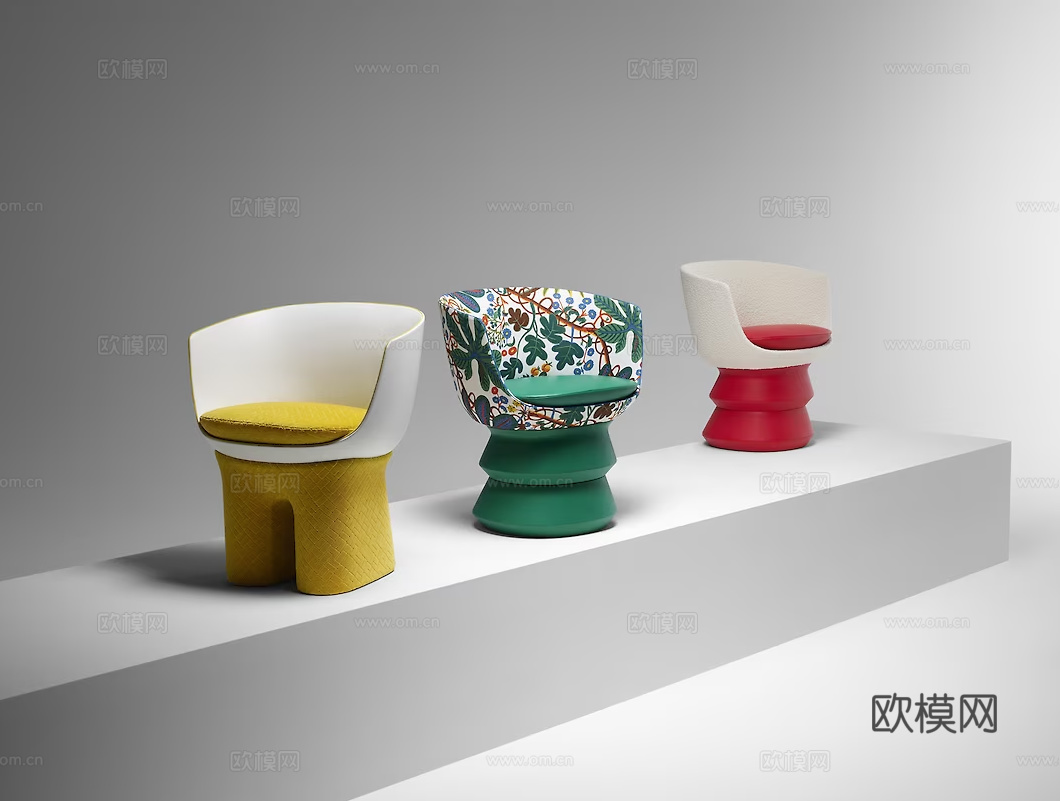 LV多巴胺餐椅3d模型下载（渲染图3）