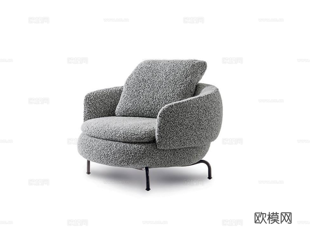 Minotti 意式单人沙发3d模型下载（渲染图1）