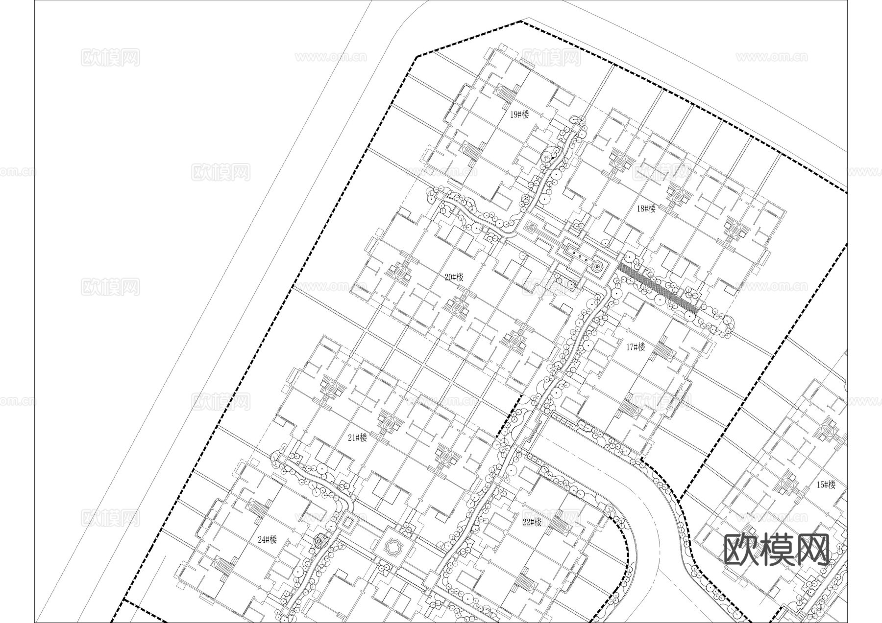重庆景观植物配置平面图施工图cad施工图cad施工图