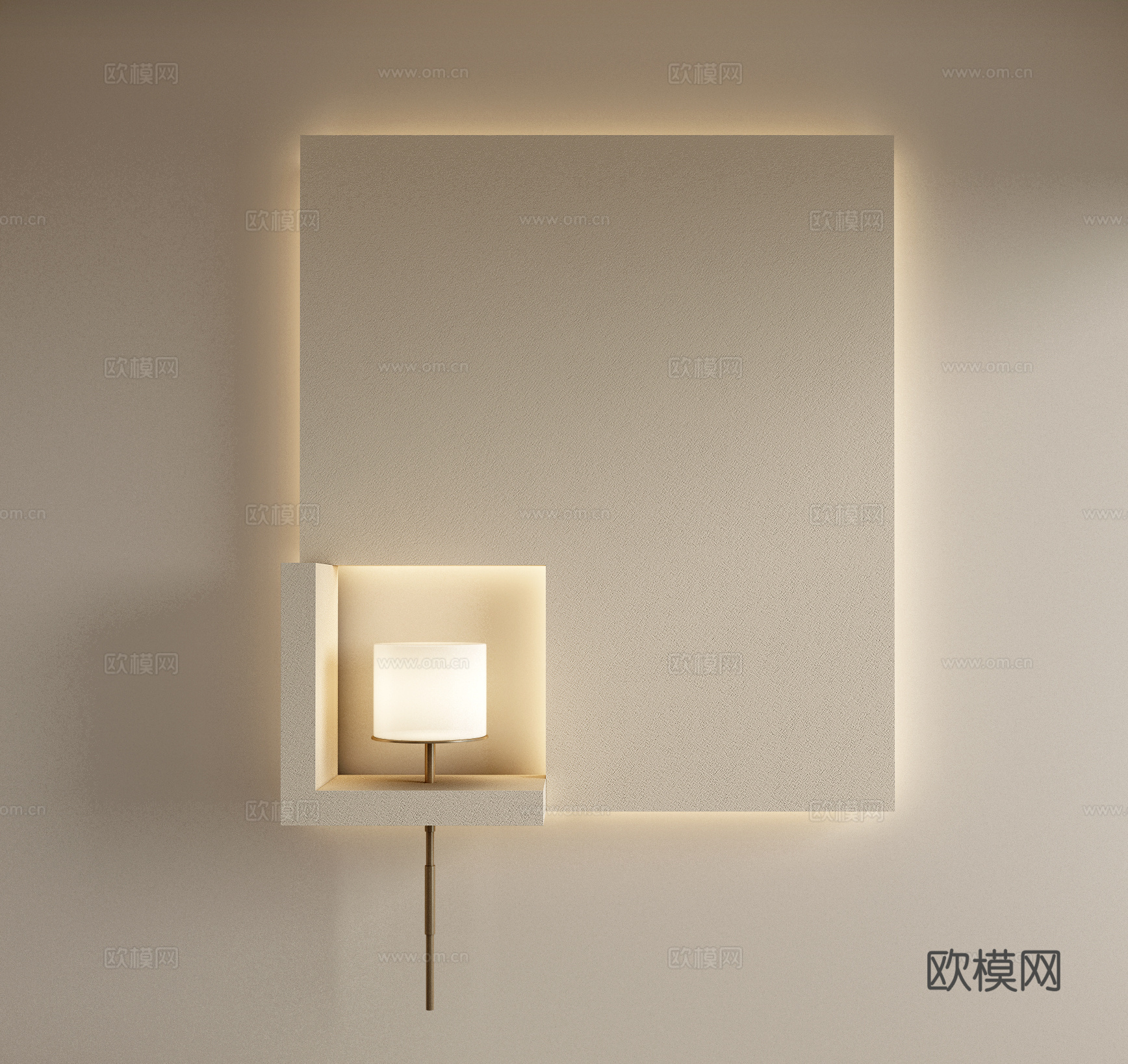 现代造型墙 背景墙 壁灯 墙面造型 卧室造型墙3d模型