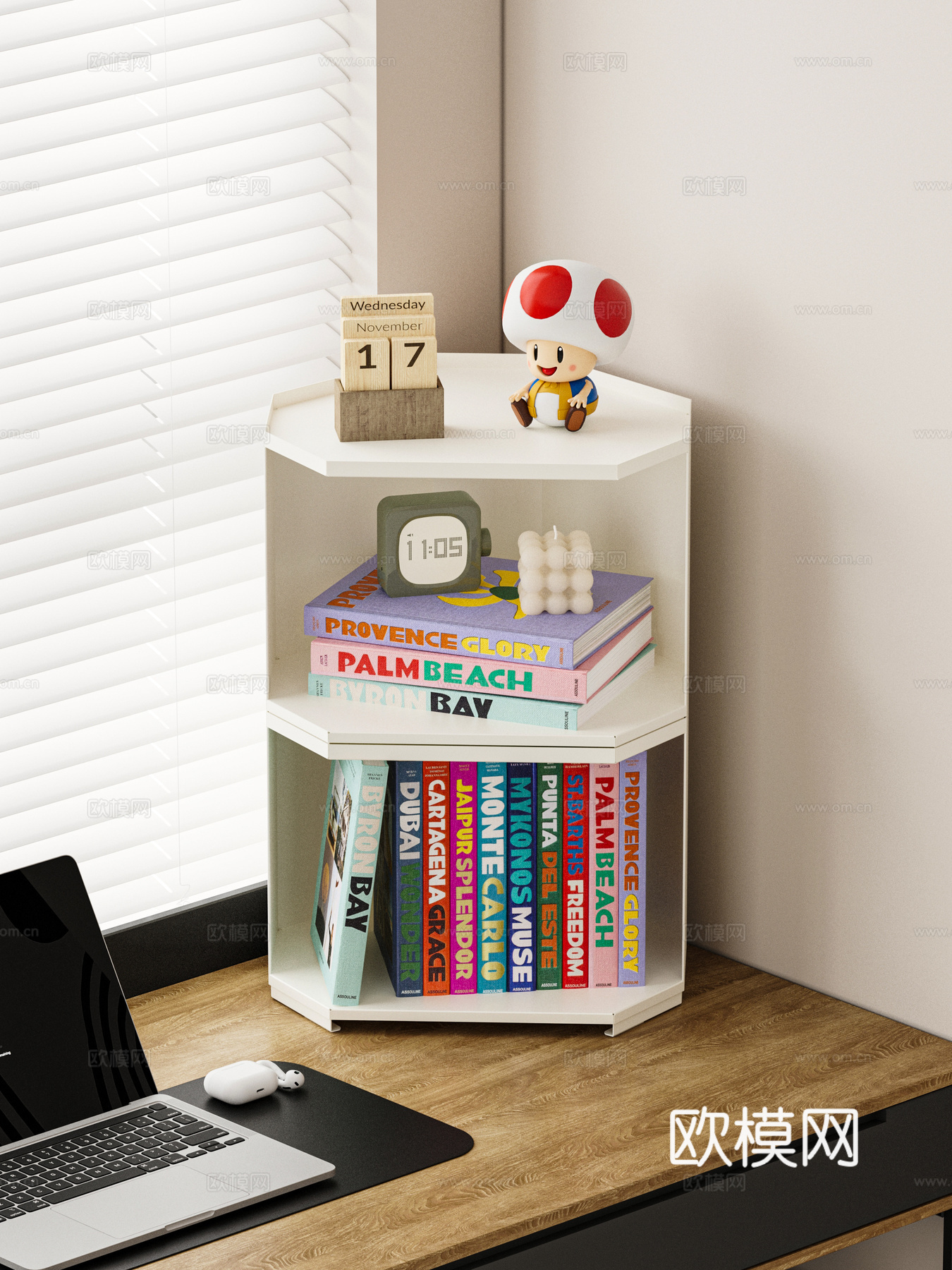 书桌台面书籍摆件3d模型下载