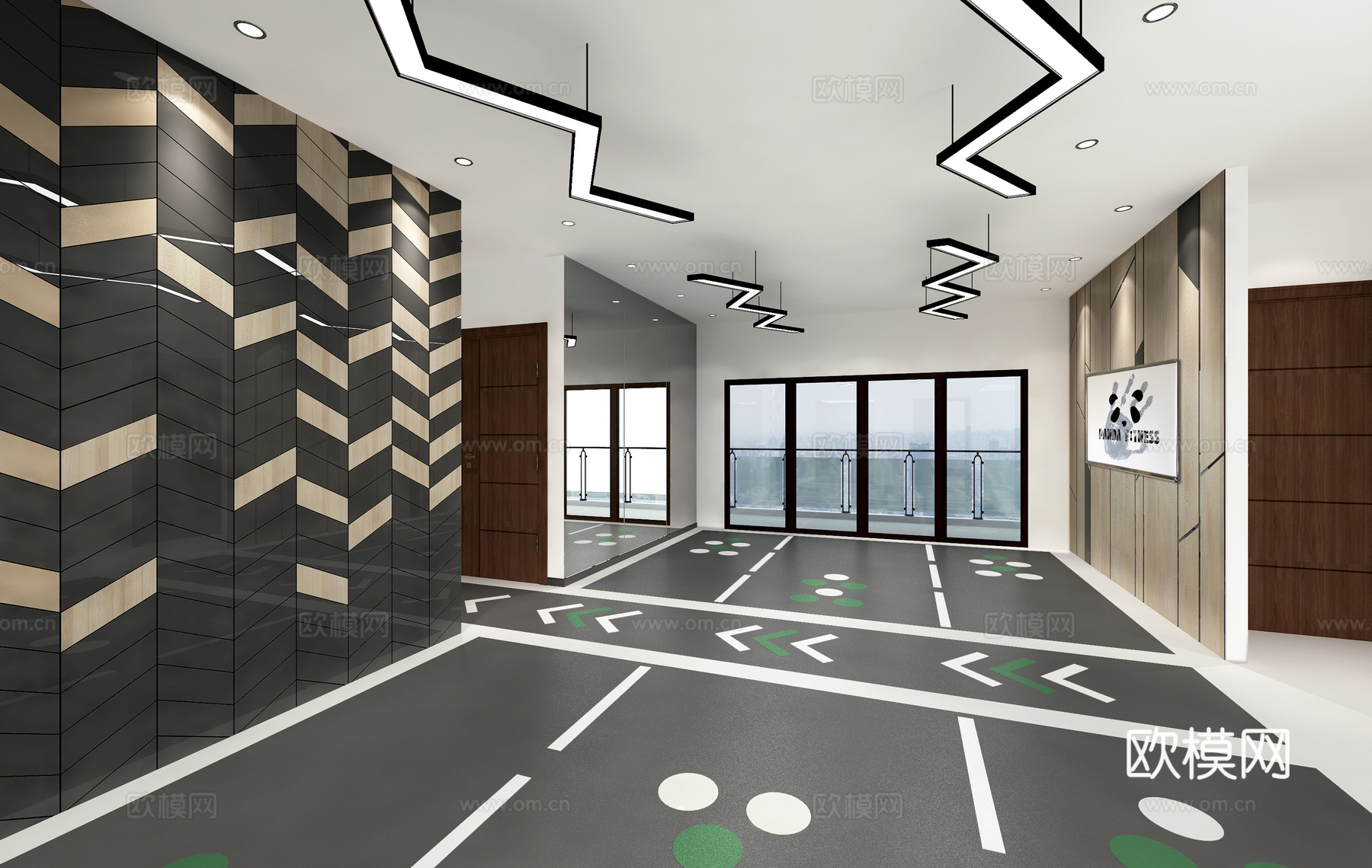现代健身房 前台3d模型