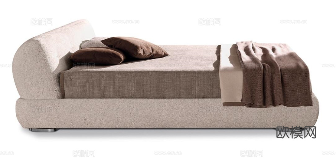 Minotti 意式双人床3d模型下载（渲染图2）