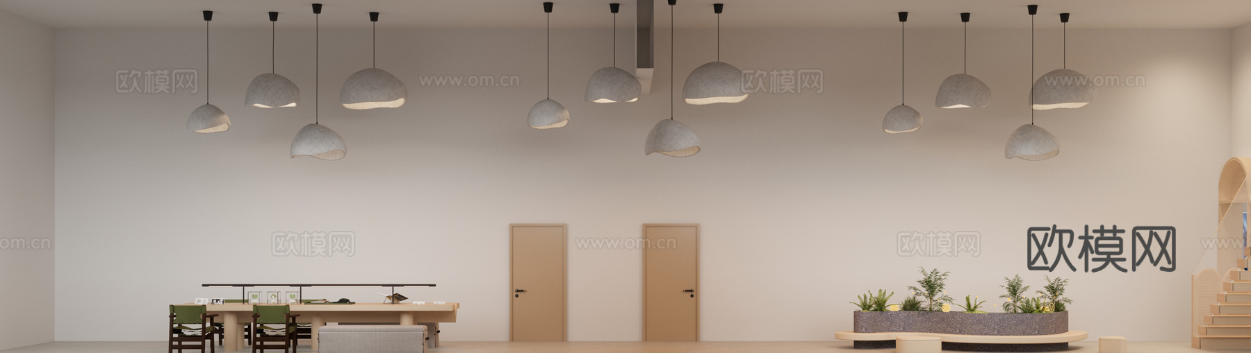 活动大厅 书店 阅读大厅 楼梯书架 书社 书店前台 培训机构3d模型