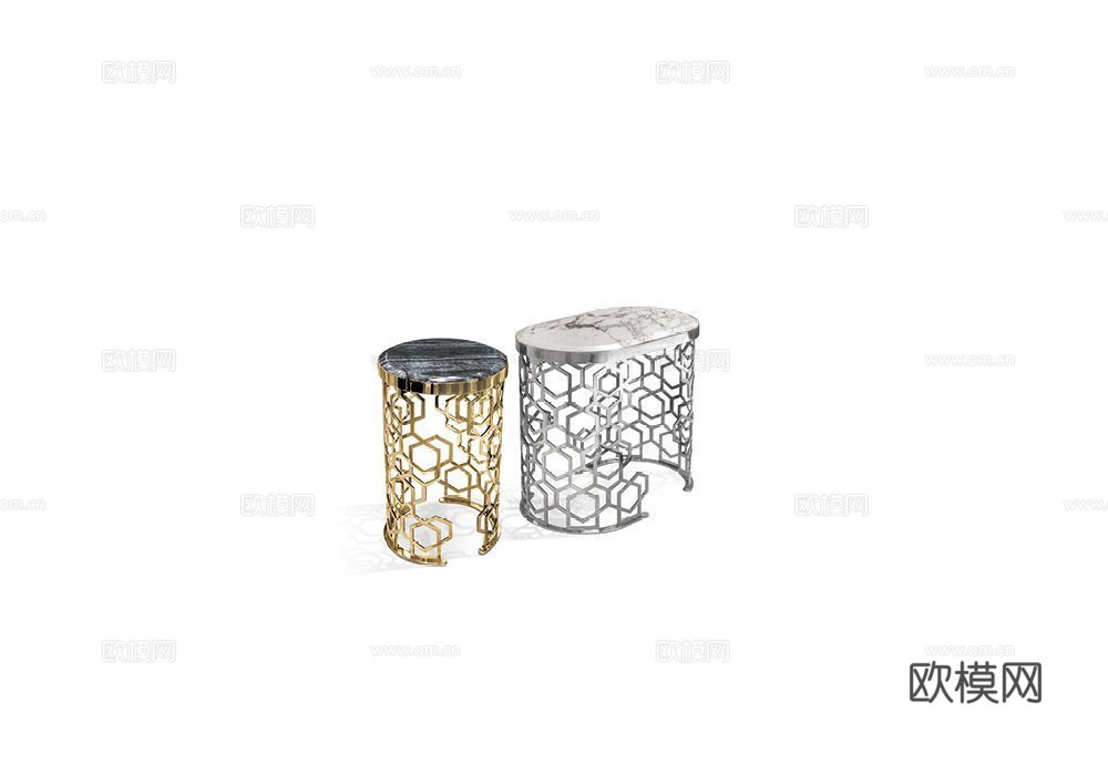 LONGHI 轻奢边几3d模型下载（渲染图1）