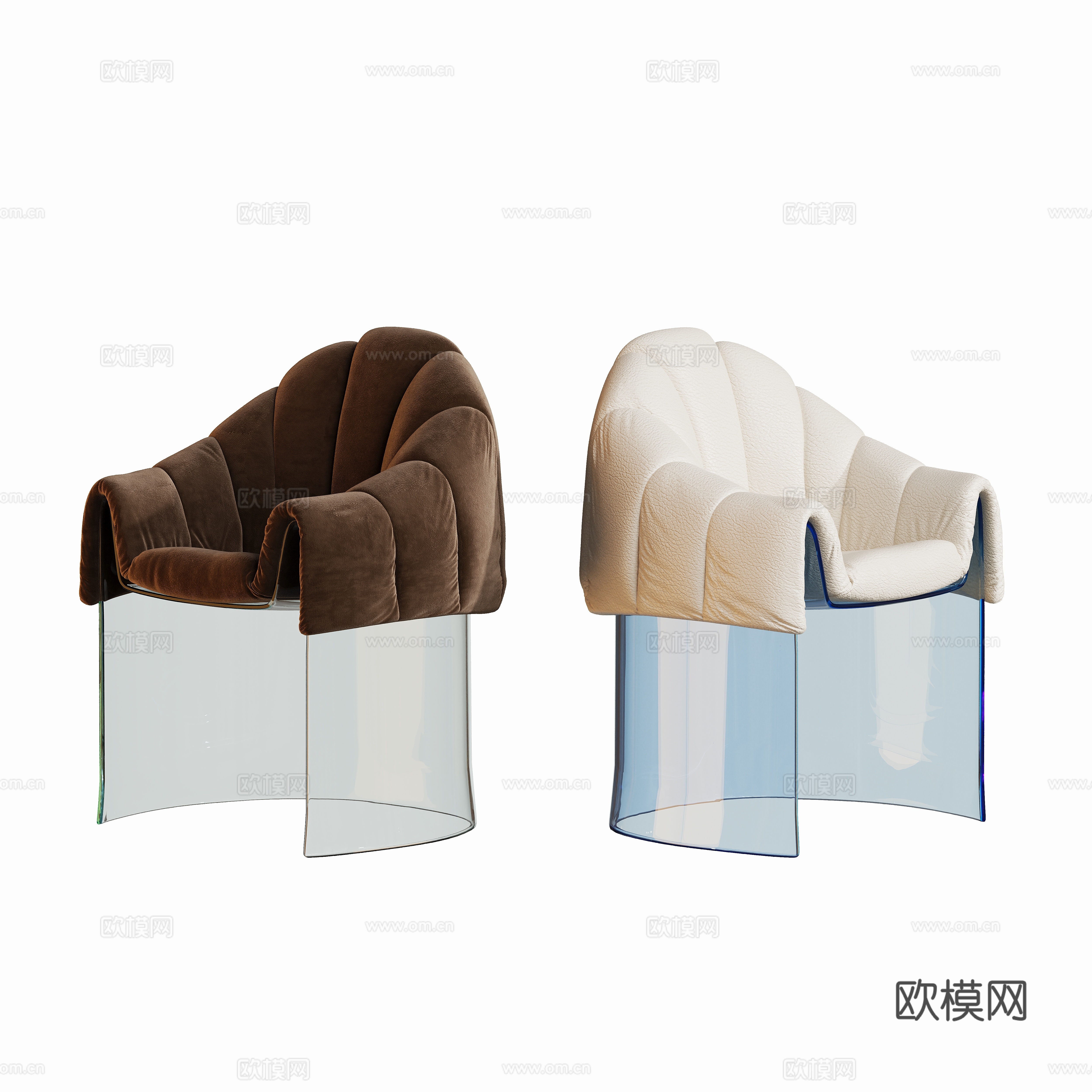 现代休闲亚克力餐椅su模型