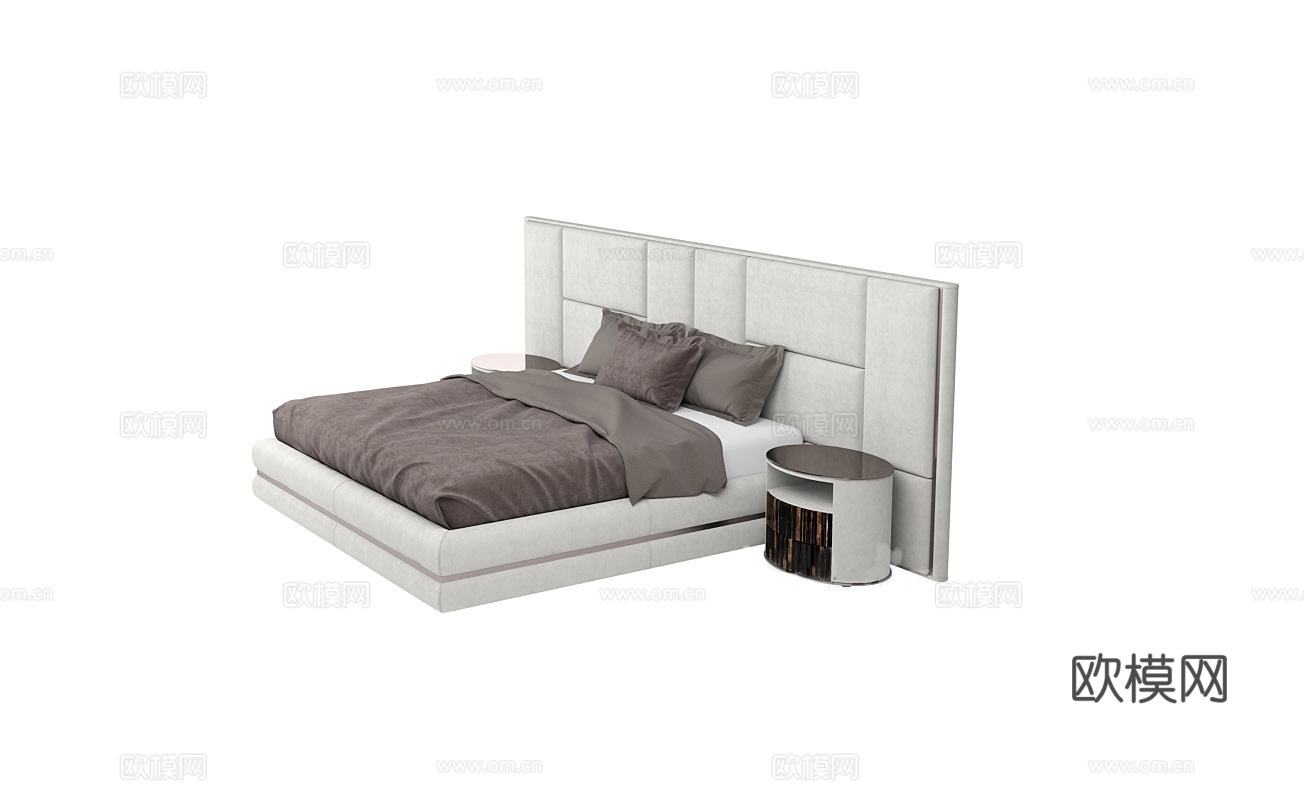 LONGHI 意式双人床3d模型下载（渲染图2）