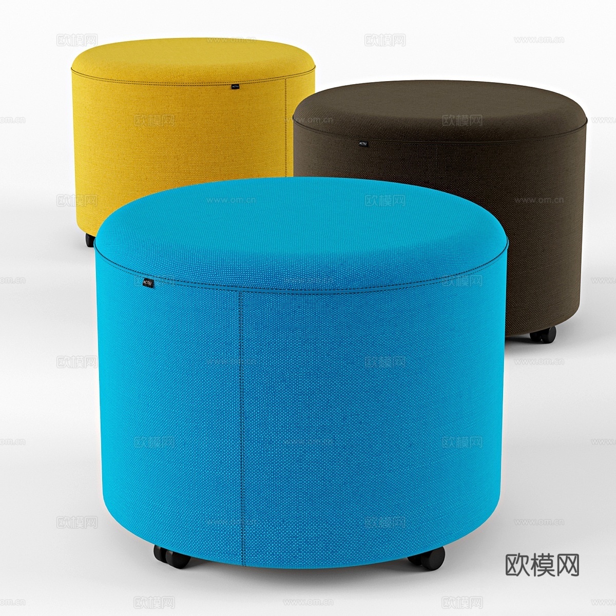 Actiu 弯曲 pouf3d模型