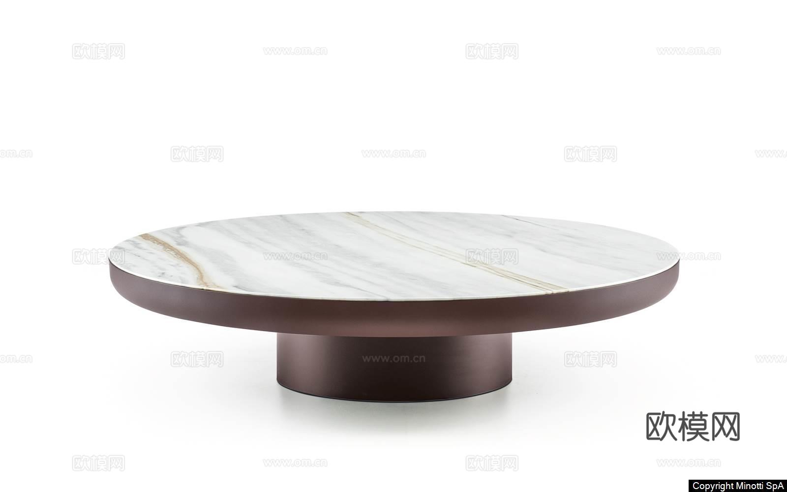 Minotti 意式圆餐桌3d模型下载（渲染图2）