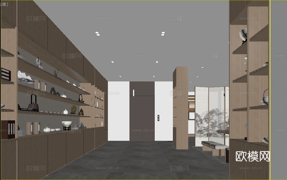 聊城酒店茶室大堂3d模型