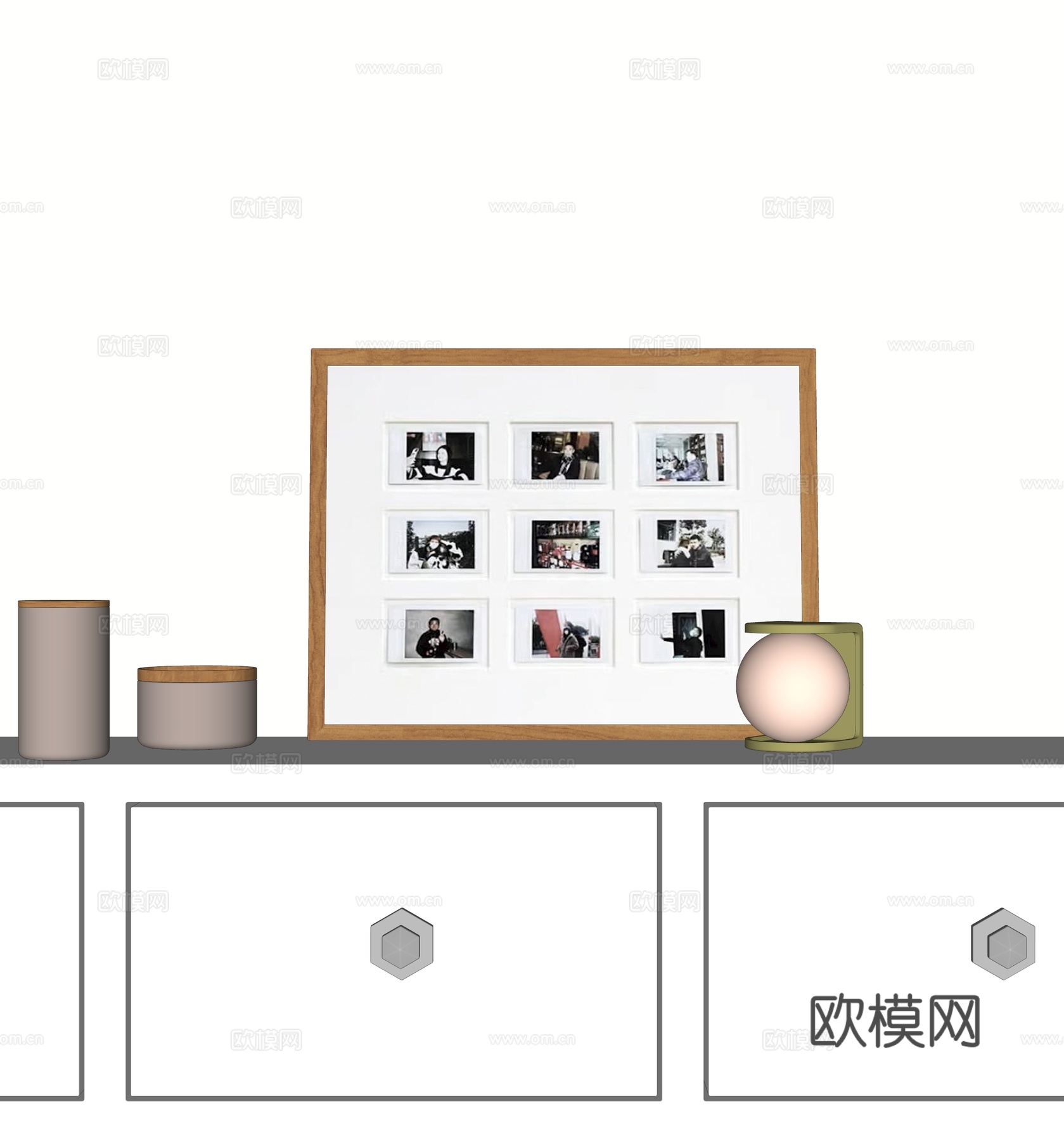 现代装饰画 饰品摆件su模型