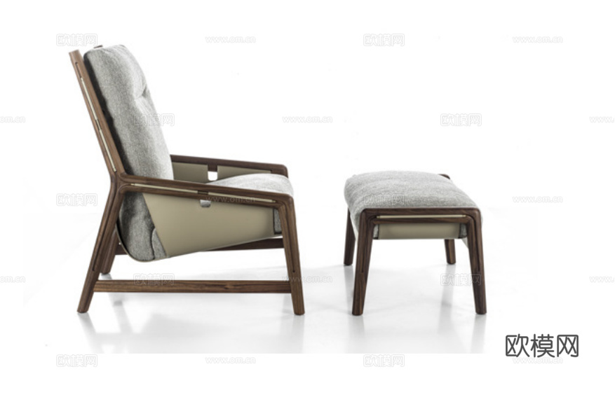 porada 意式扶手椅3d模型下载（渲染图2）