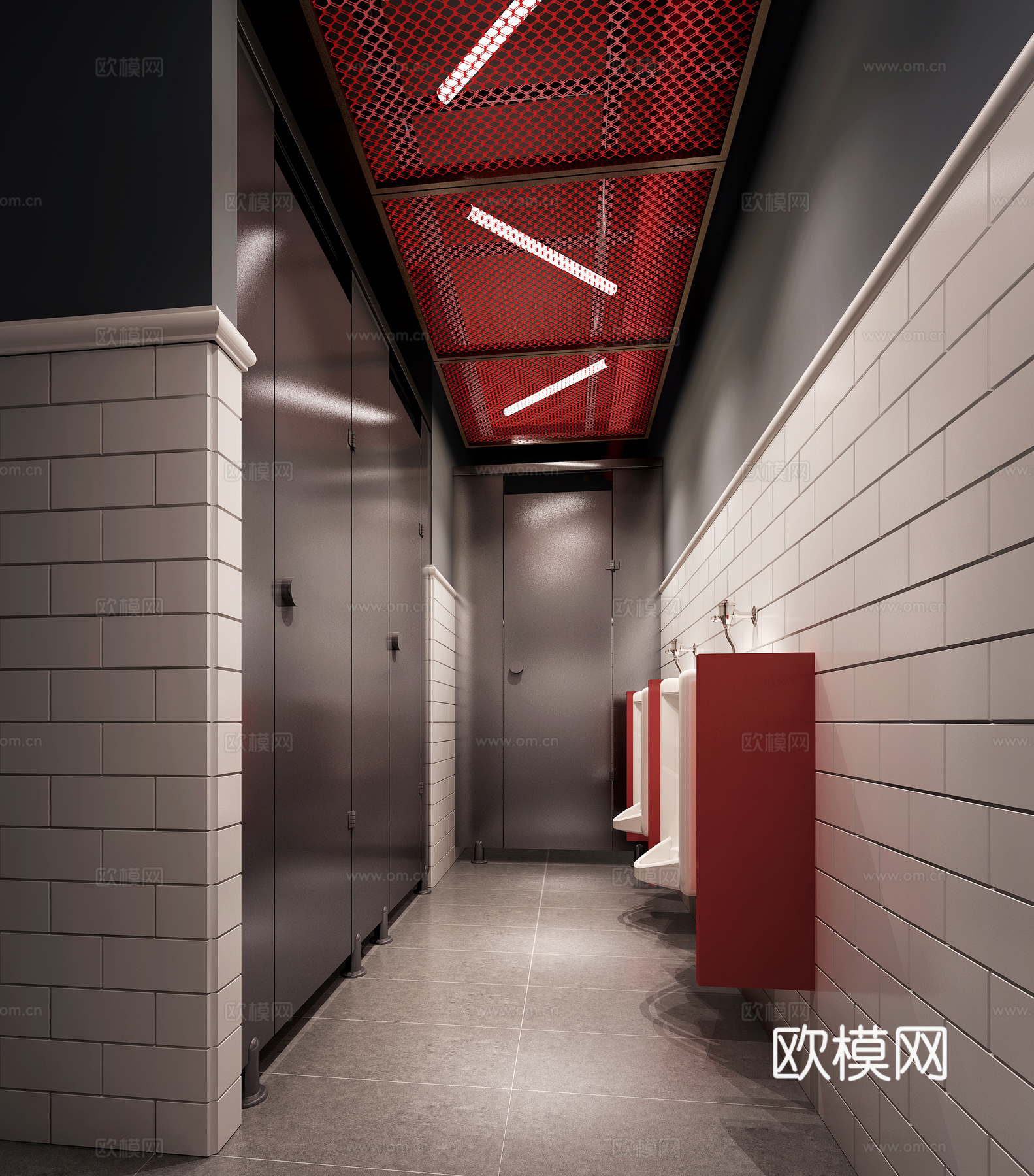 工业风 健身房 卫生间3d模型