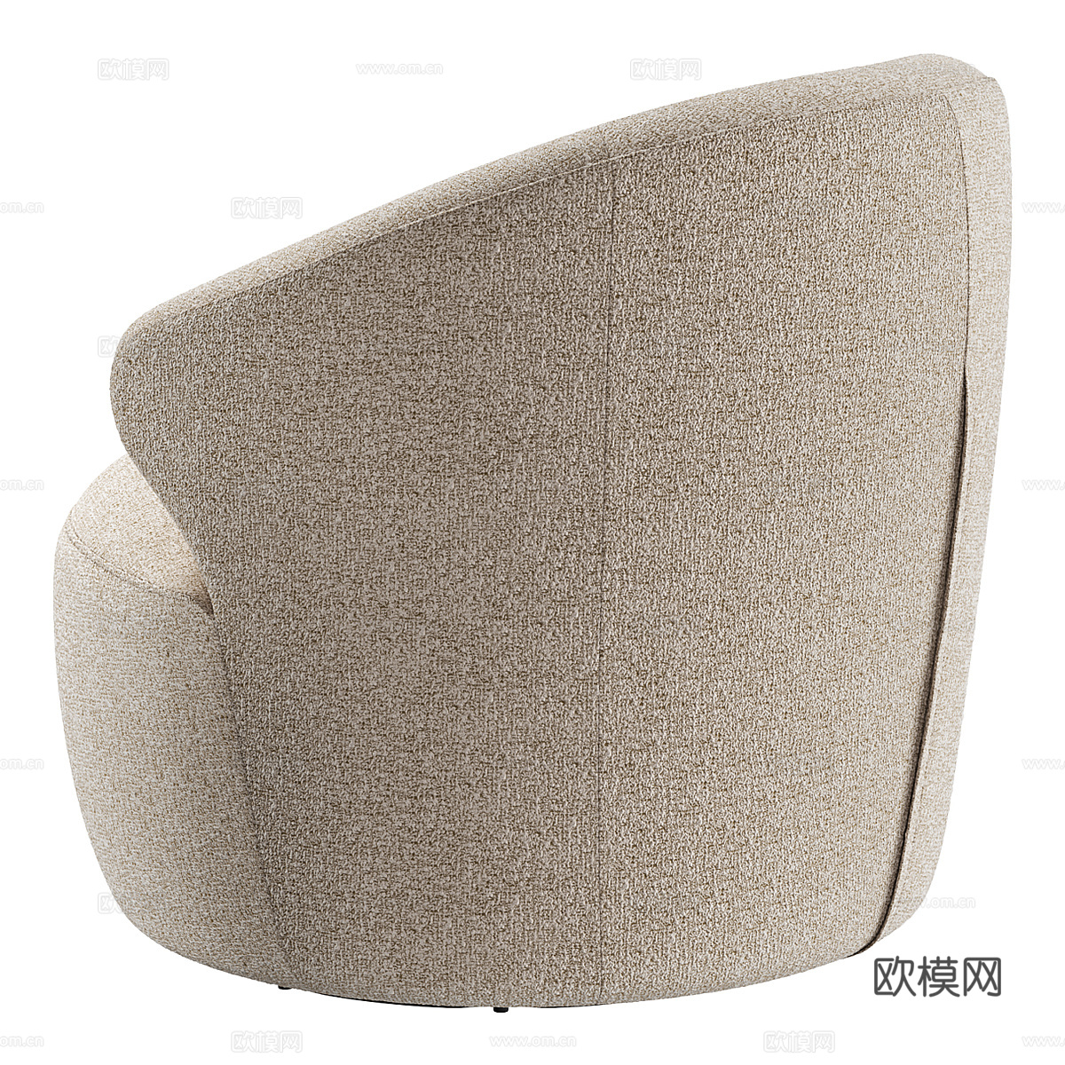 现代意式布艺扶手椅3d模型