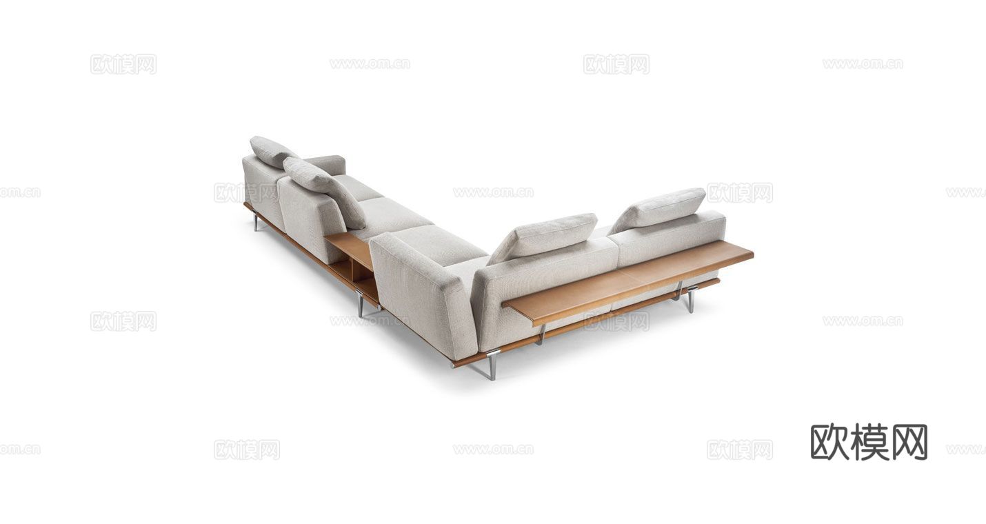 Poltrona Frau 转角沙发3d模型下载（渲染图2）