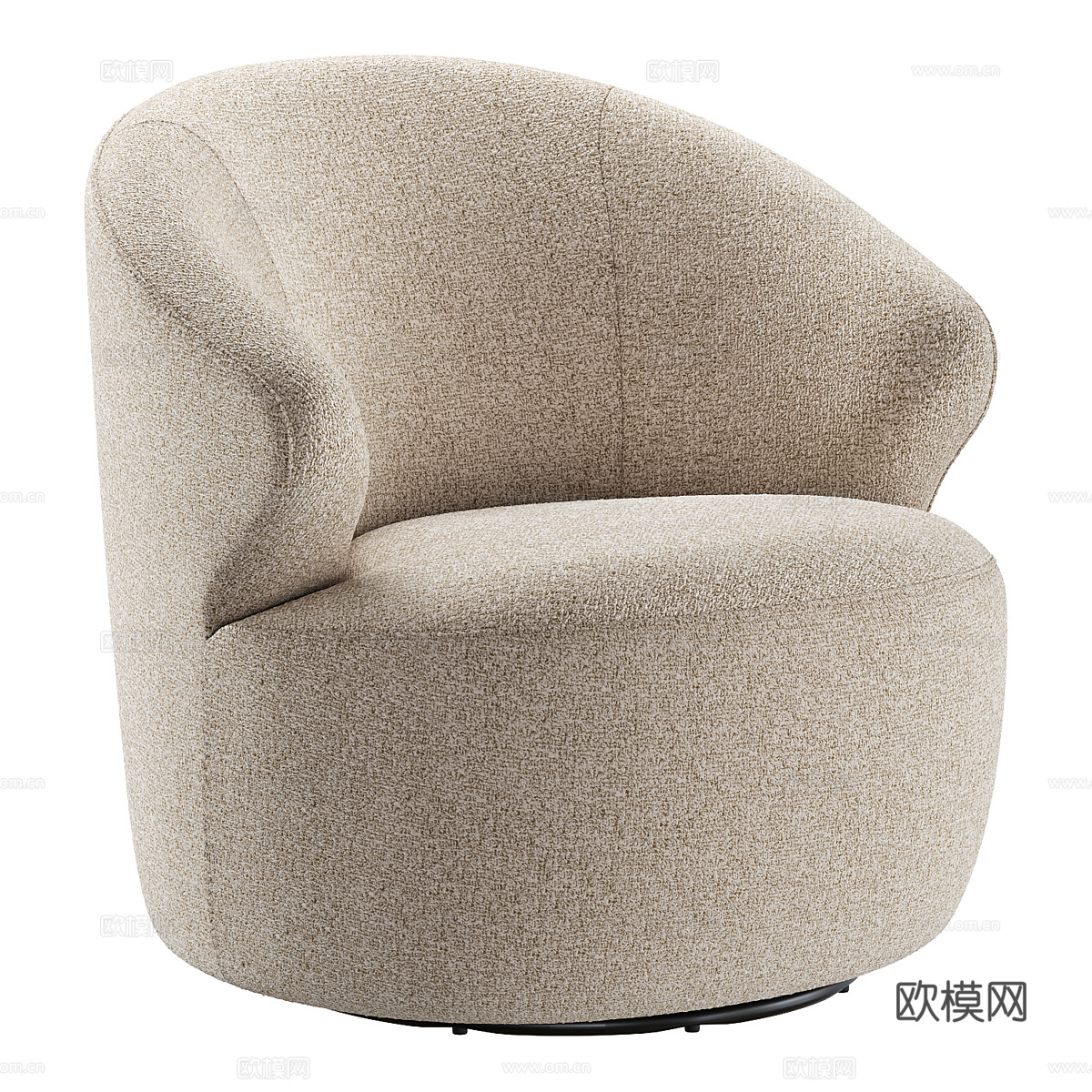 现代意式布艺扶手椅3d模型