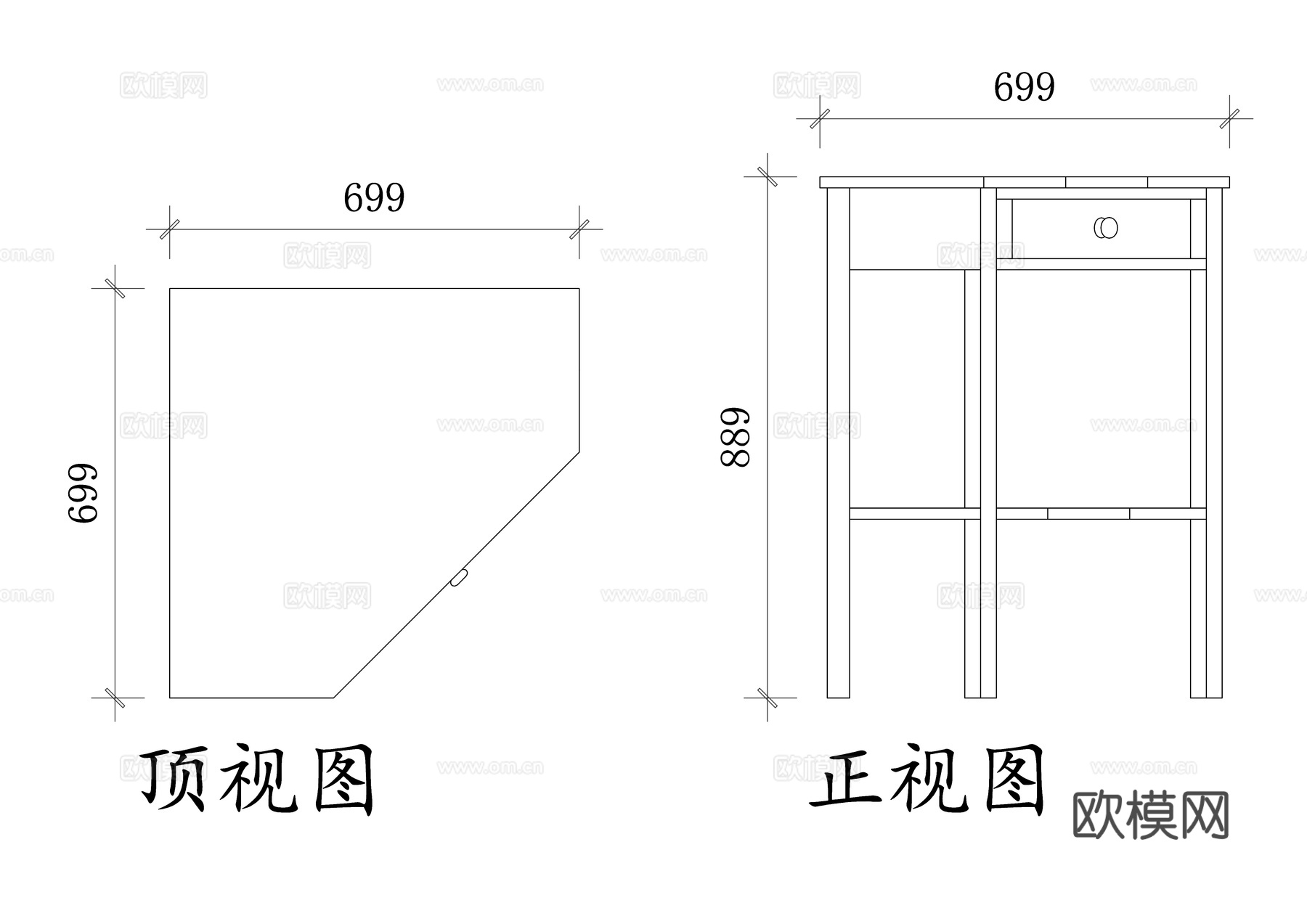木质角桌 角落木桌 木制边桌 小型木角桌 室内木质角落桌cad施工图