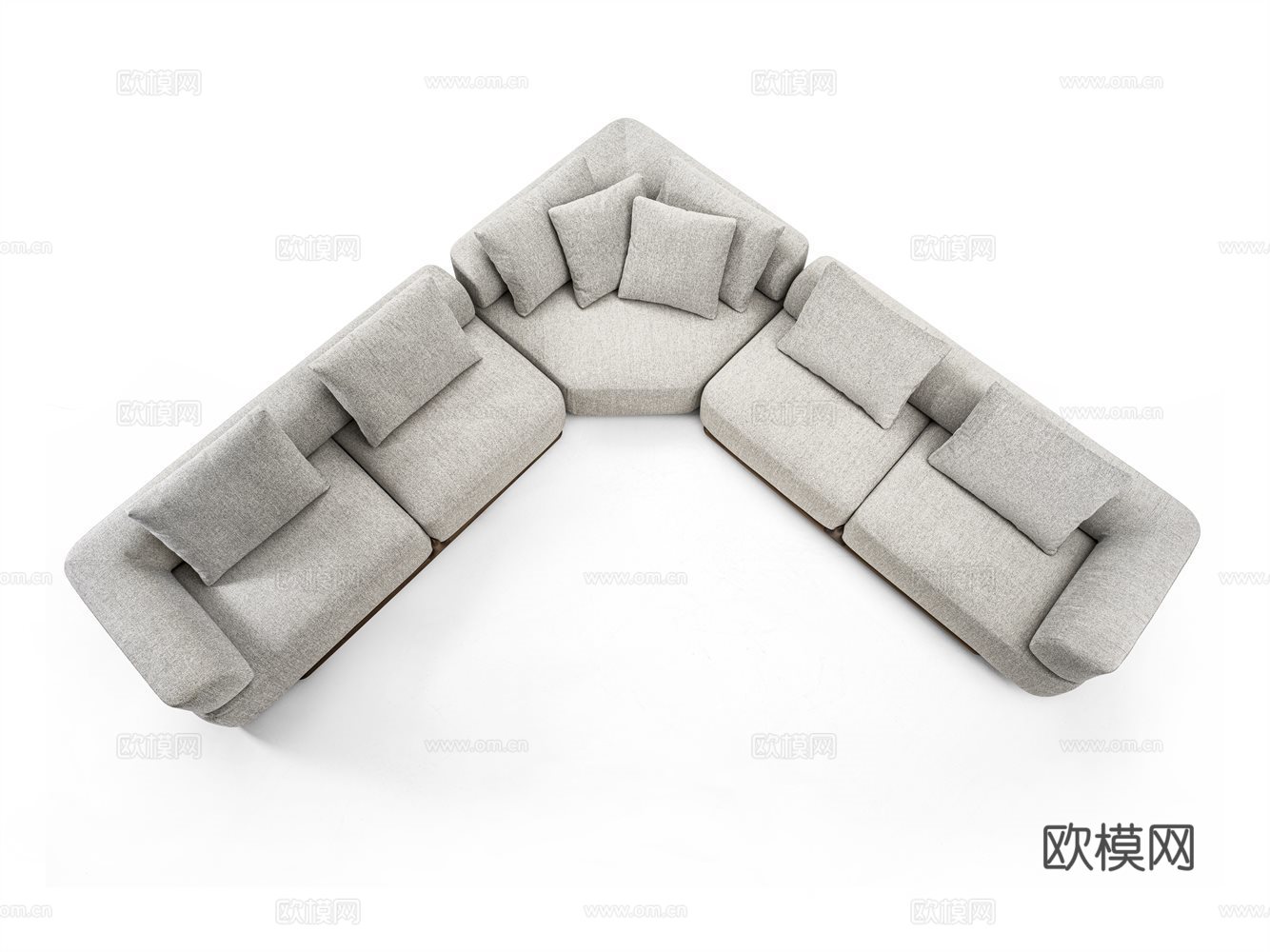porada 意式转角沙发3d模型下载（渲染图1）