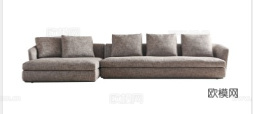 Molteni&C 意式转角沙发3d模型下载（渲染图2）