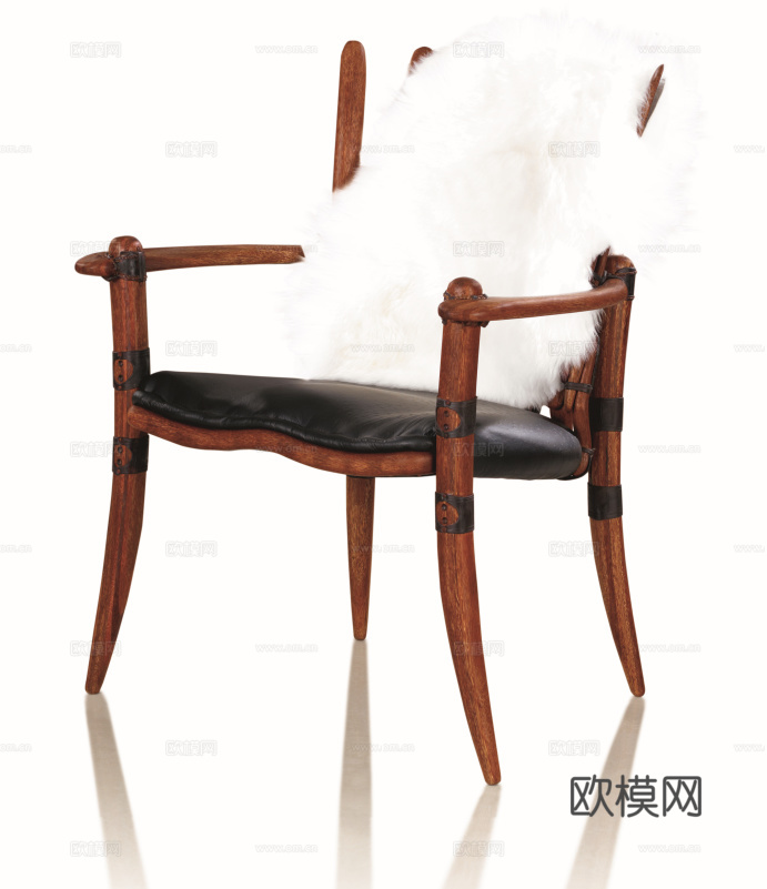 PACIFIC GREEN 中古风餐椅3d模型下载（渲染图4）