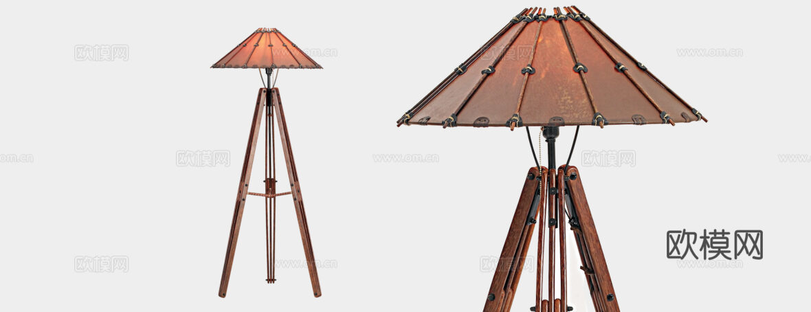PACIFIC GREEN 中古风落地灯3d模型下载（渲染图1）