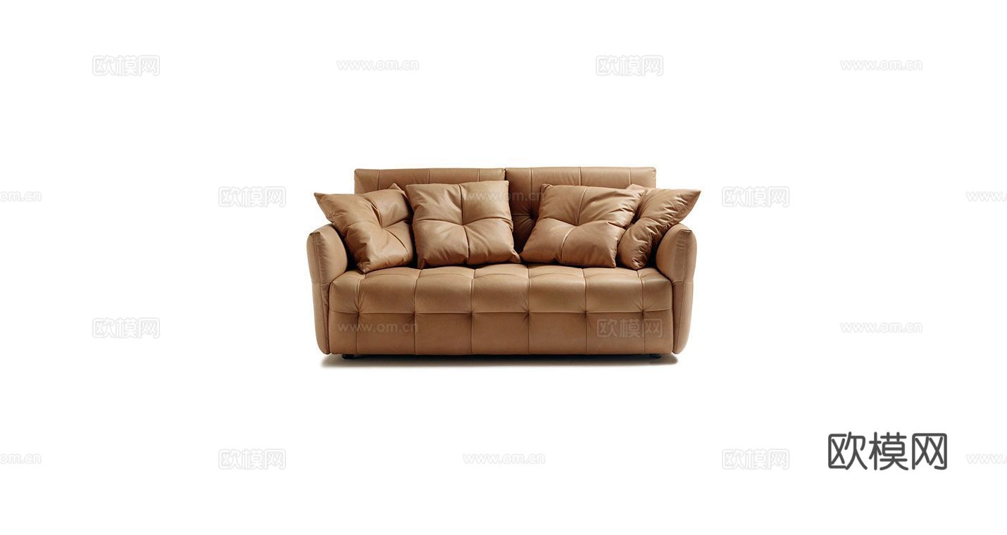 Poltrona Frau 简欧双人沙发3d模型下载（渲染图1）