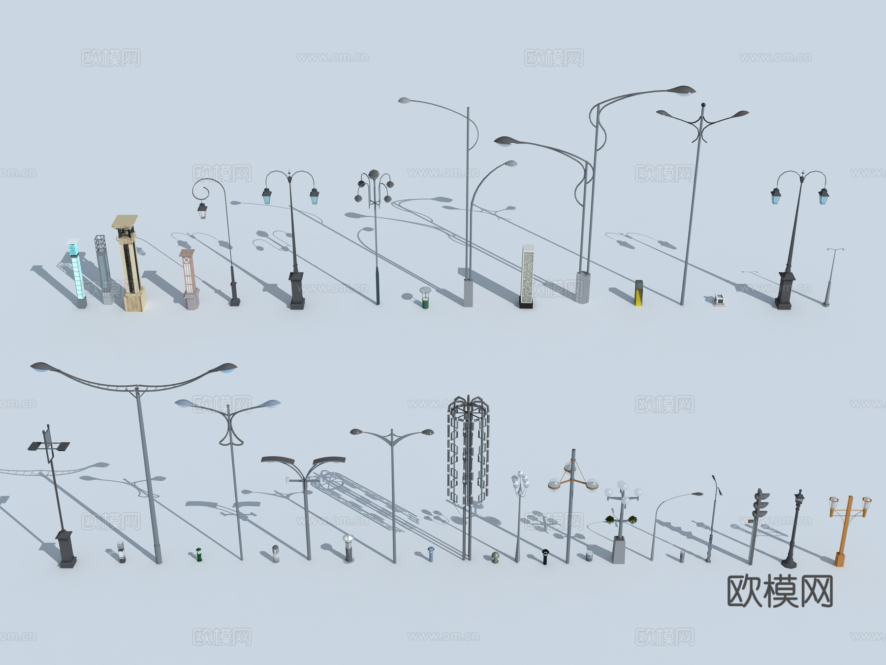 现代路灯景观灯 庭院灯 地灯 草坪灯3d模型