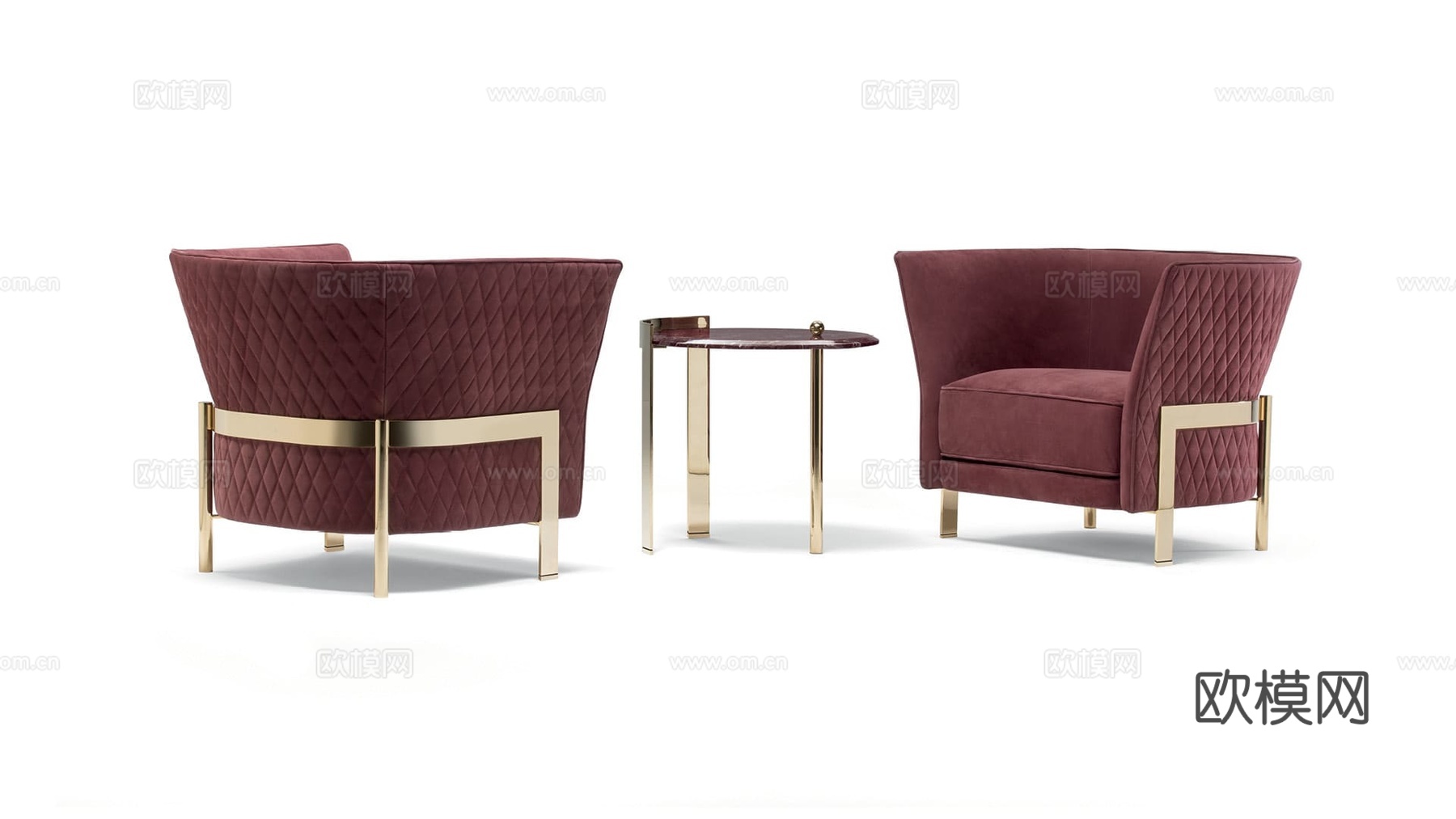 OPERA 简欧休闲椅3d模型下载（渲染图2）