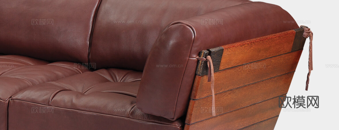 PACIFIC GREEN 中古风多人沙发3d模型下载（渲染图2）