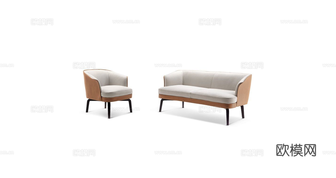 Poltrona Frau 单人沙发3d模型下载（渲染图1）