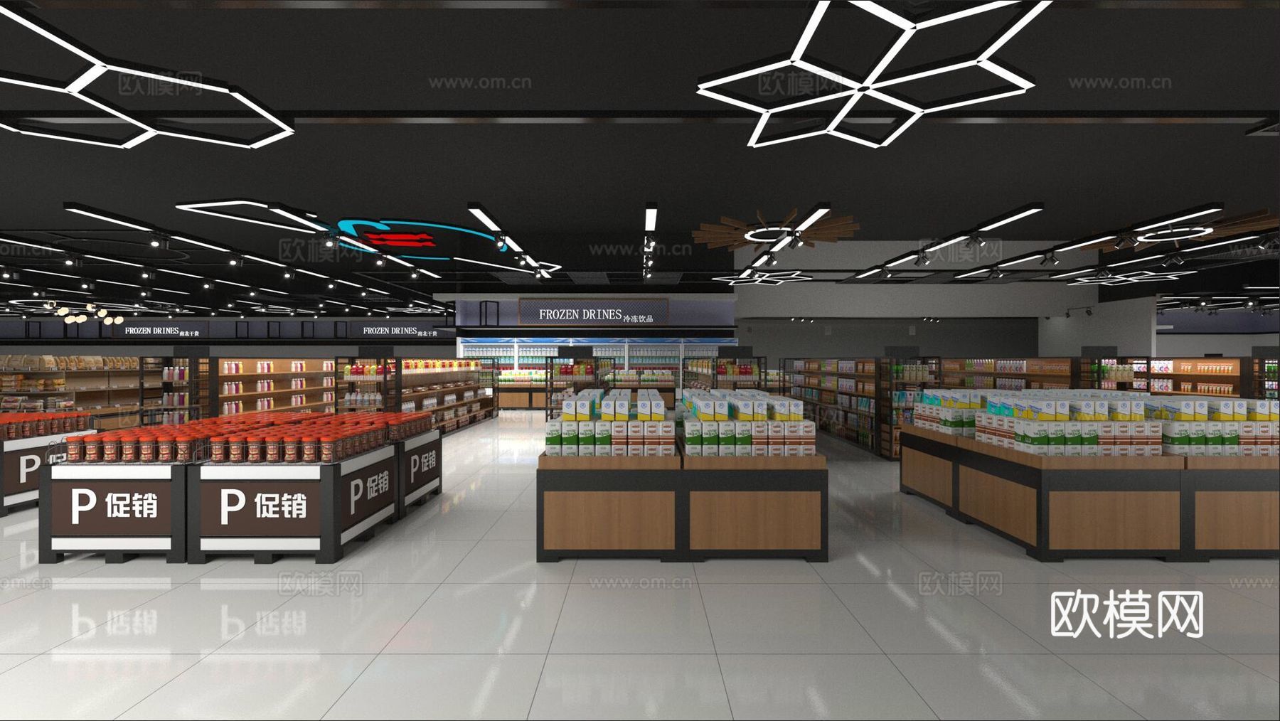 超市3d模型下载（渲染图1）