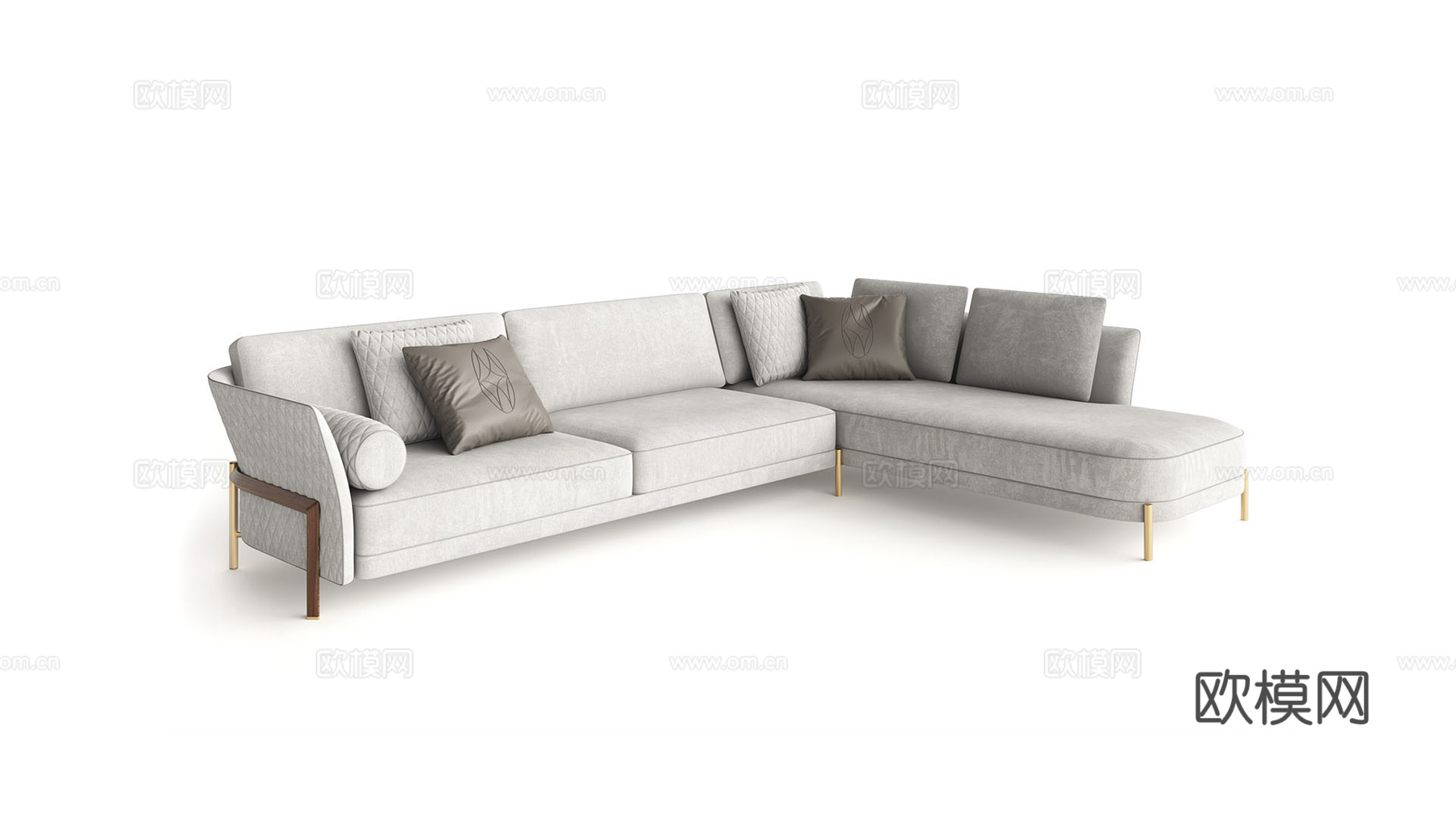 OPERA 转角沙发3d模型下载（渲染图1）