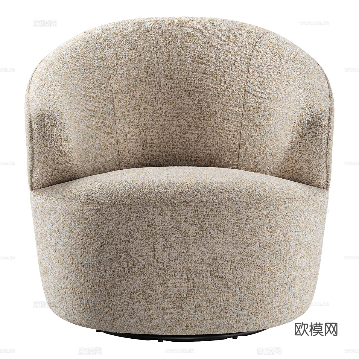 现代意式布艺扶手椅3d模型