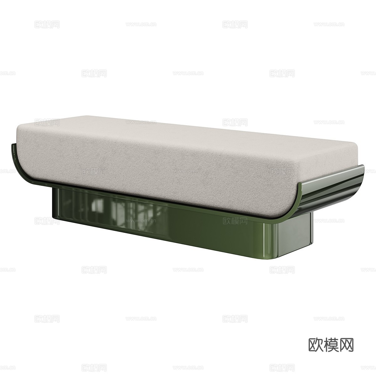 新中式布艺长凳 条凳 床尾凳3d模型