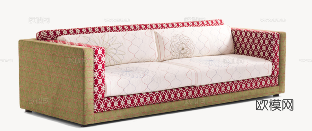 MOROSO 美式双人沙发3d模型下载（渲染图2）