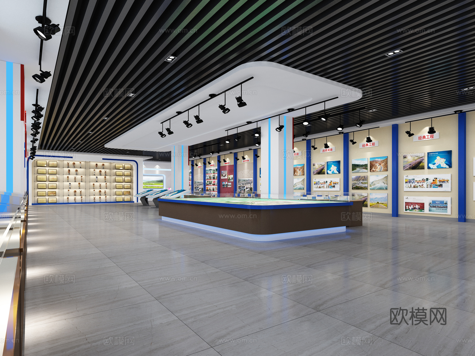 现代路政展厅 科技展厅3d模型