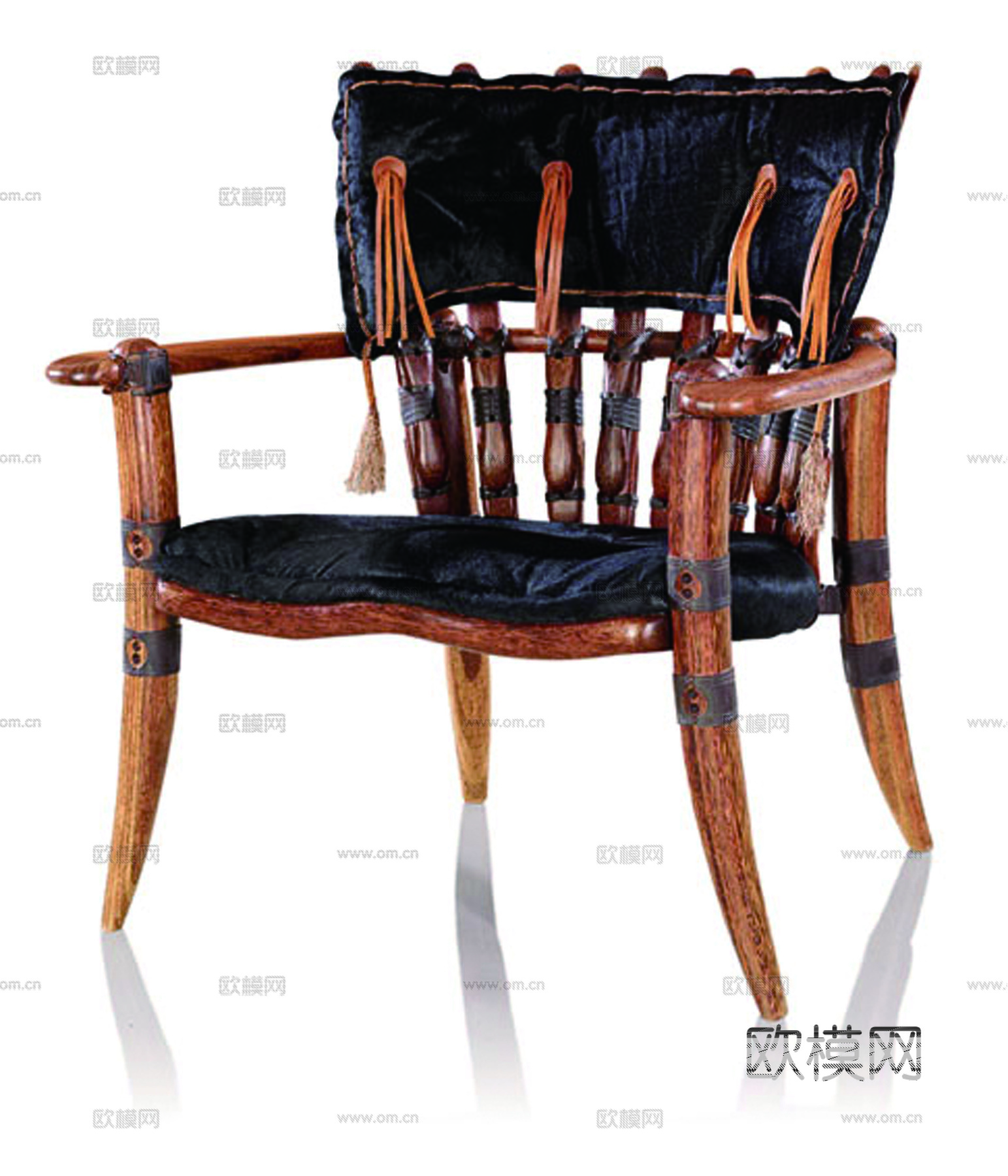 PACIFIC GREEN 中古风扶手椅3d模型下载（渲染图2）