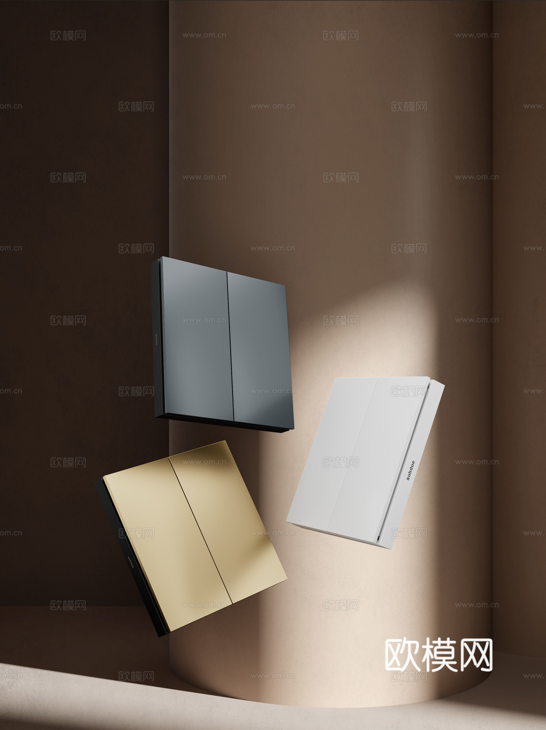 开关面板3d模型下载（渲染图1）