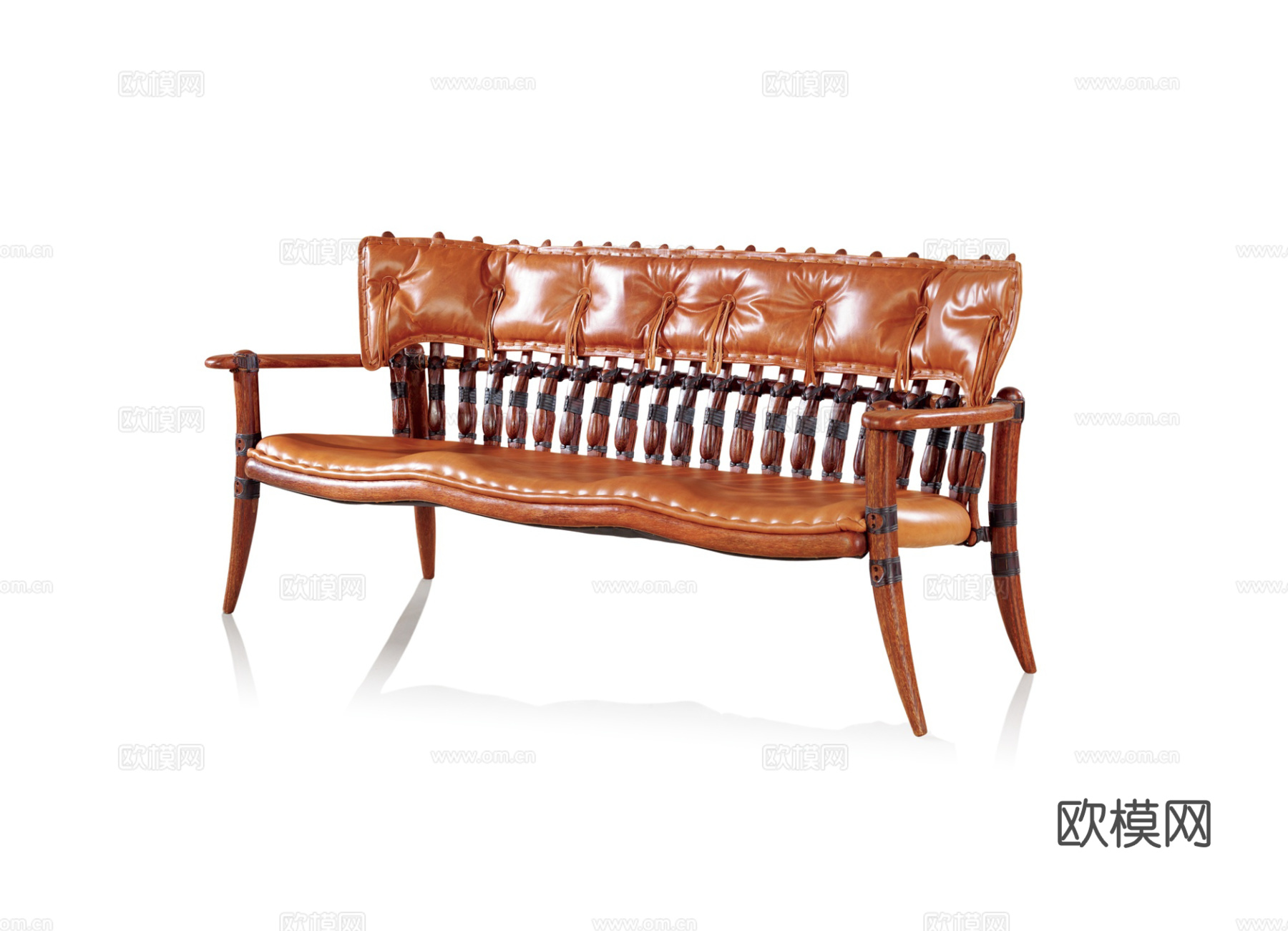 PACIFIC GREEN 中古风三人沙发椅3d模型下载（渲染图1）