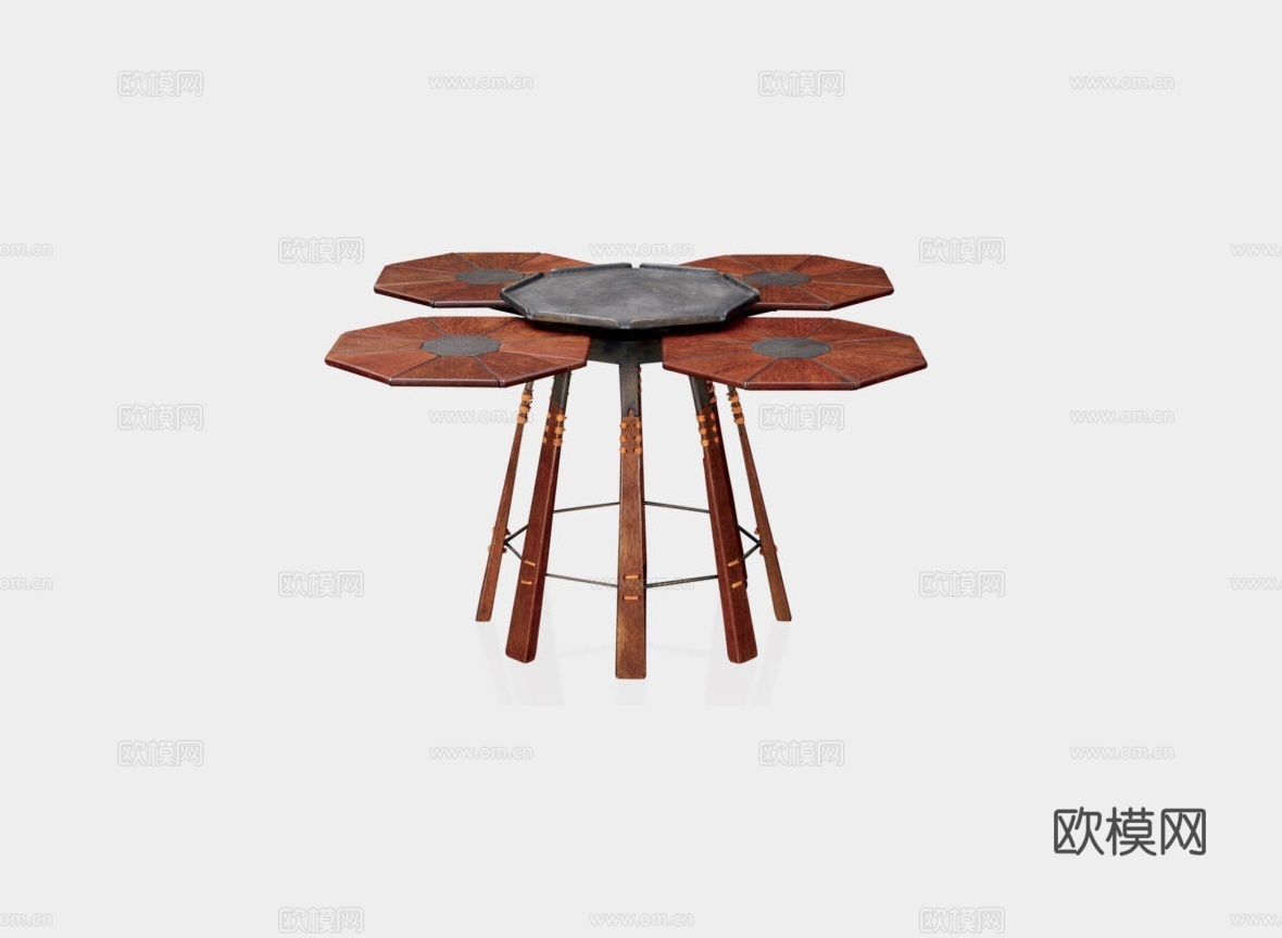 PACIFIC GREEN 中古风餐桌3d模型下载（渲染图1）