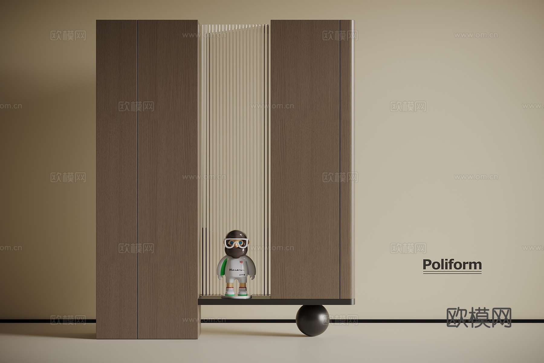 意式极简玄关 入户隔断3d模型