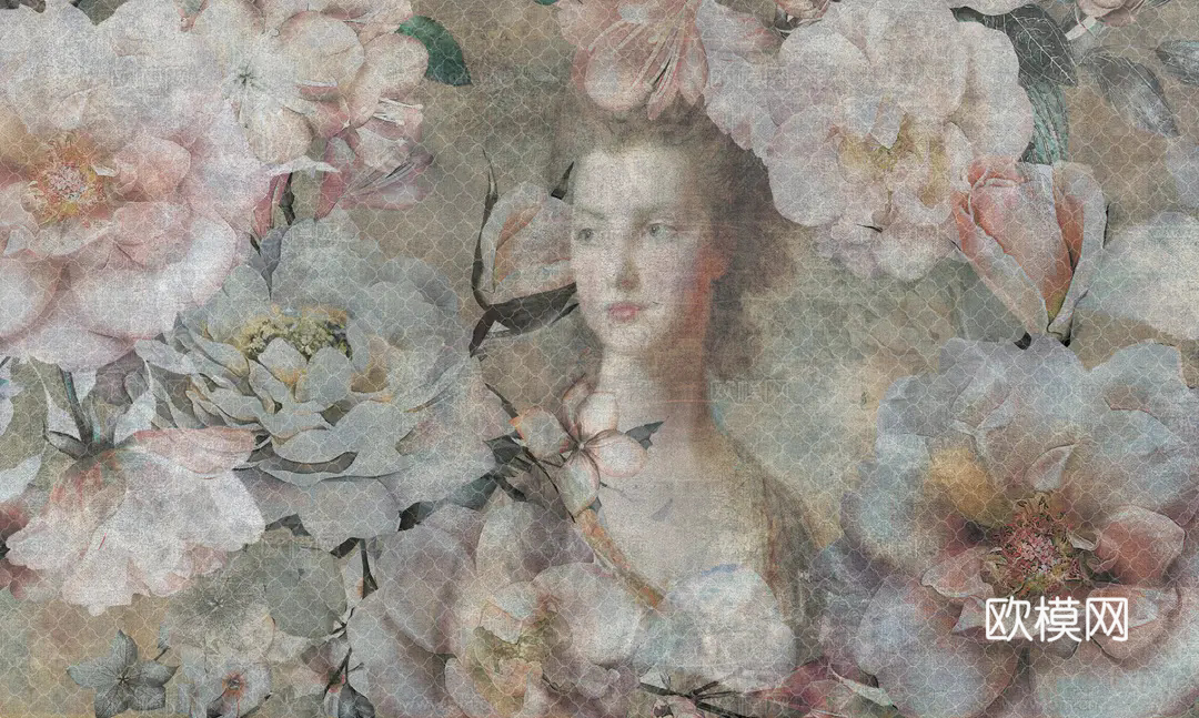 人像印花壁纸