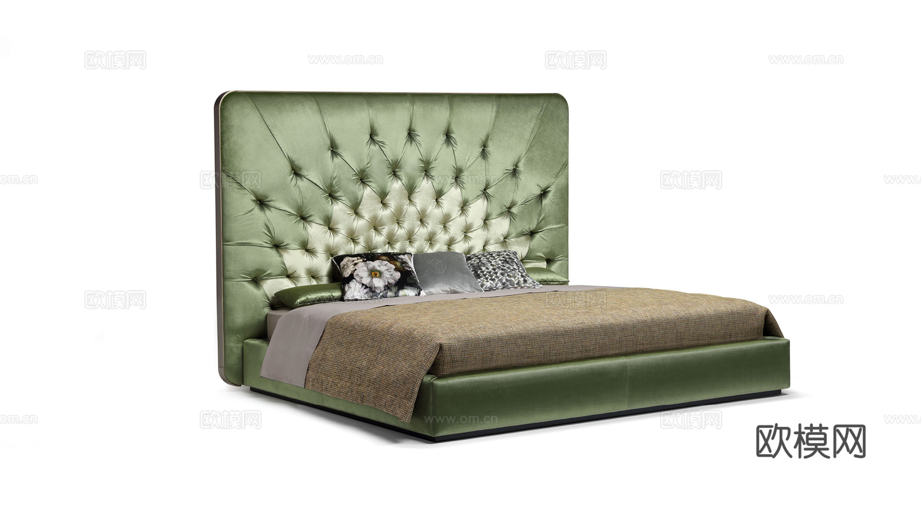 OPERA 简欧双人床3d模型下载（渲染图1）