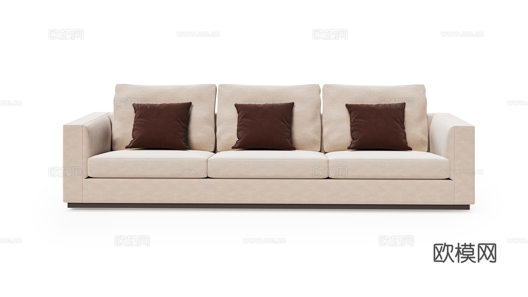 Minotti 意式三人沙发3d模型下载（渲染图1）