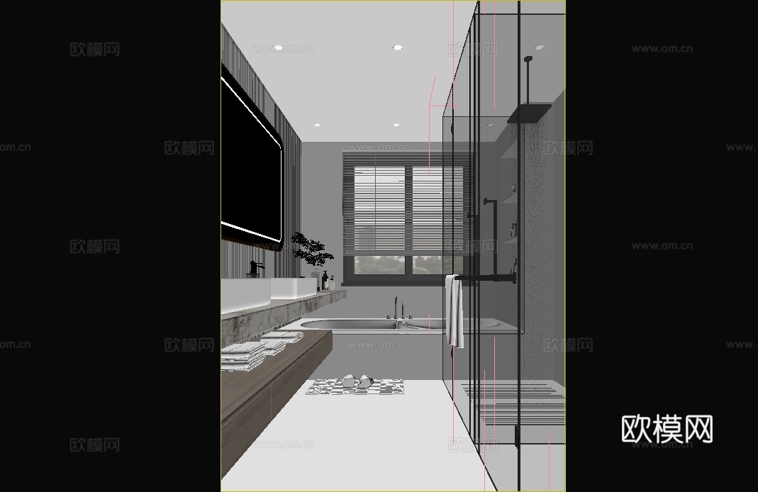 天玺样板卫生间3d模型