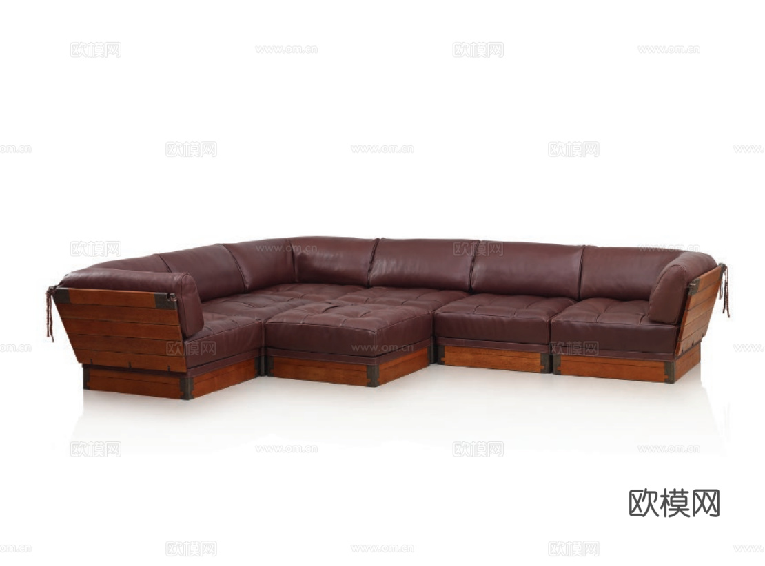 PACIFIC GREEN 中古风多人沙发3d模型下载（渲染图1）